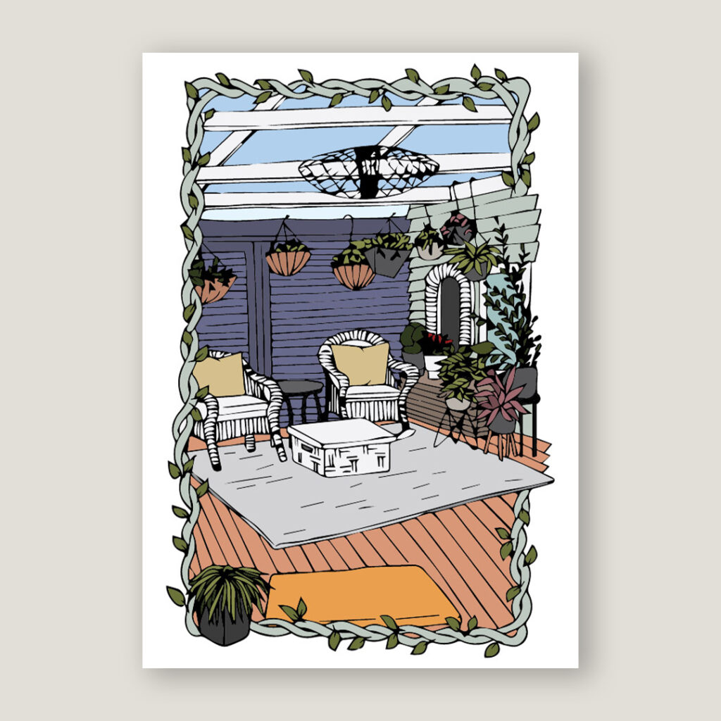 Newmarket Courtyard Melbourne Botanic Print