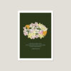 Sage Bible verse print with 2 Corinthians 6:18 and floral arrangement including tulips, cherry blossom and frangipani